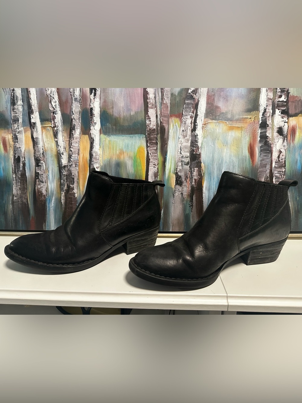 Naot Black Leather Ankle Booties